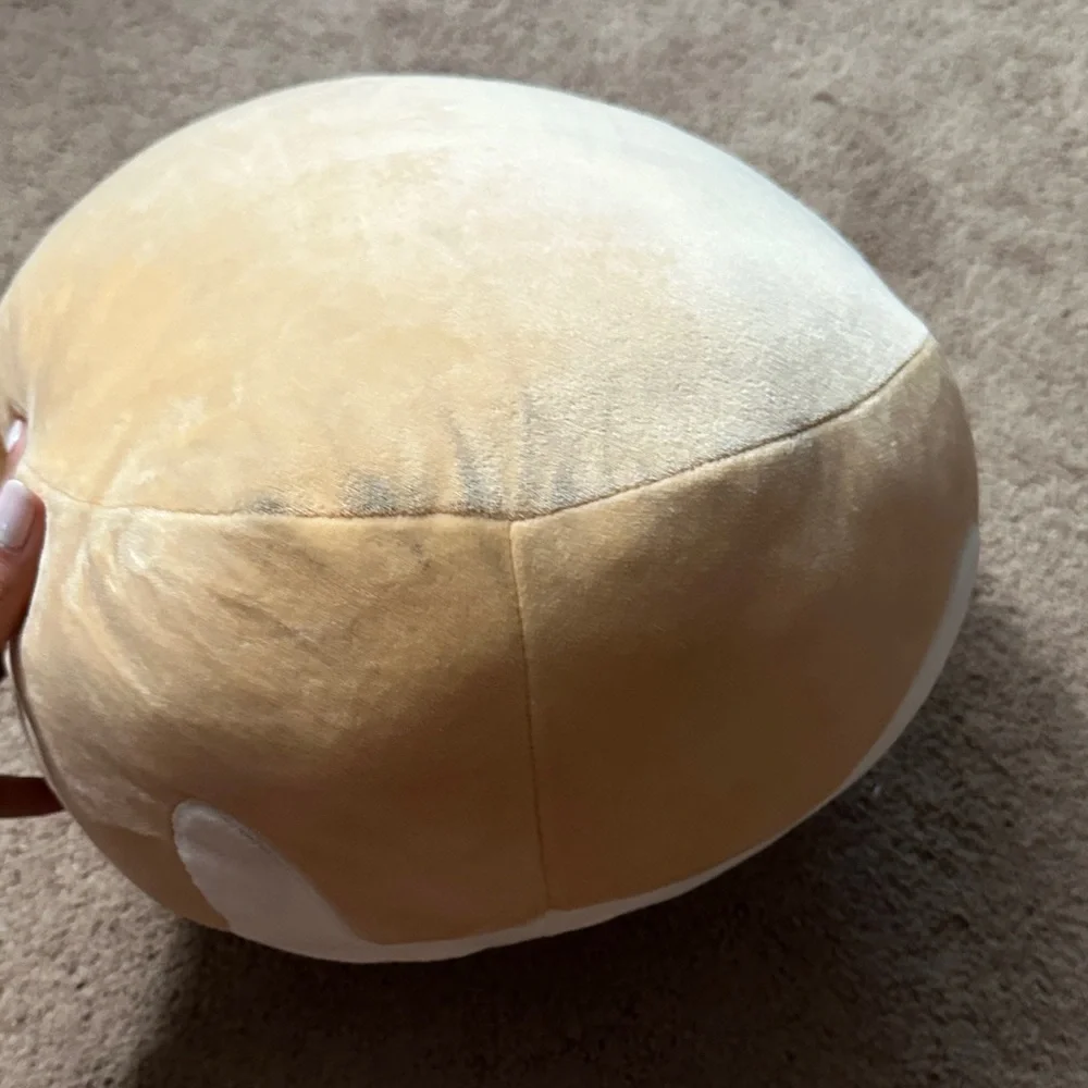Smiling Cream Pillow with Swirl Design (Cinnamon Roll)